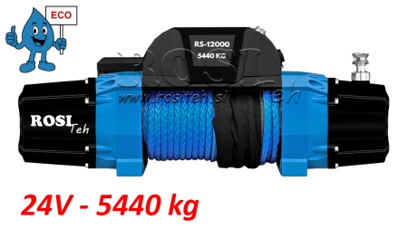 24 V ELEKTRISK VINSCH RS-12000 - 5440 kg - SYNTETISKT REP - ECO