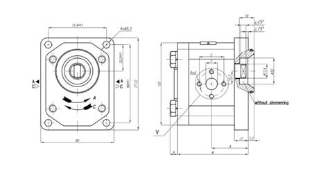 TRAKTORIN HYDRAULINEN PUMPPU - 20A16X201 - mitat