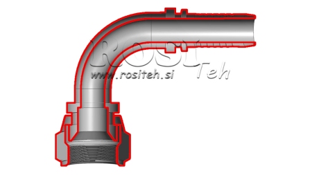 ZŁĄCZE HYDRAULICZNE DKJ JIC74° ŻEŃSKI ŁUK 90° DN19-1 3/16-12