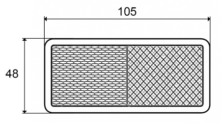 RIFLETTORI RETTANGOLARI ARANCIONI 105X48 (10PCS)