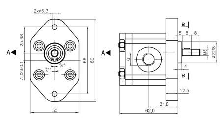 HYDRAULIPUMPPU 00A1X032 GR.0 - 1cc - VASEN
