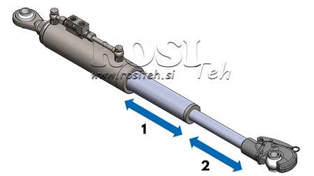 TELESKOPISK HYDRAULISK TOPPSTAG MED FANGHAKE OG KULELEDD AUTOMATIC - CAT. 2 (45-95 HP) - 480-697 mm (25,4 mm)