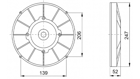 AXIAL FAN 225MM PUSHING 24V