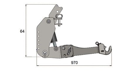 UNIVERZÁLIS FRONT HIDRAULIKA CAT. 2 TRAKTORHOZ 1500 KG (RAL AZ ÖN VÁLASZTÁSA SZERINT)