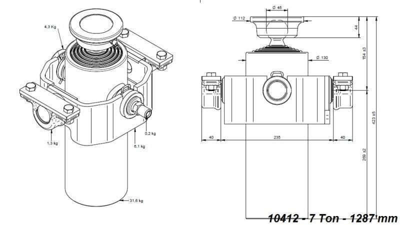 TELESCOPIKUS HENGER KOMPAKT 5 FOKOZAT 1287mm x125 -GÖMB