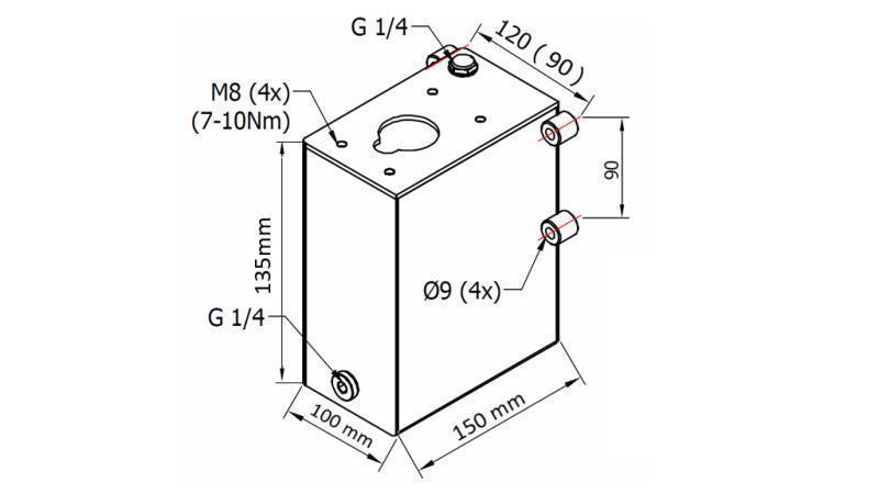 SERBATOIO 1L PER POMPA MANUALE - dimensioni