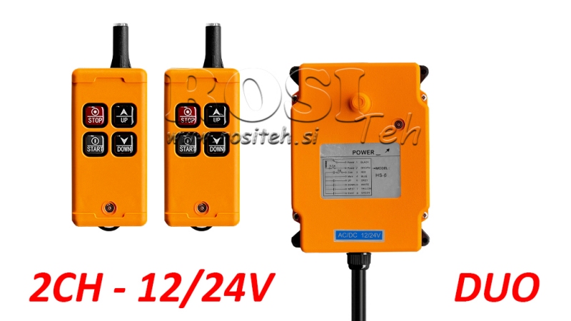 RÁDIOVÝ DIAĽKOVÝ OVLÁDAČ 2CH - 12/24V DUO
