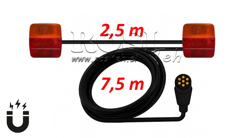MAGNETICKÝ SVĚTELNÝ SET S KABELEM 7,5M+2,5M