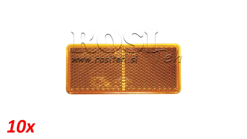 RECTANGULAR REFLECTORS ORANGE 105X48 (10PCS)