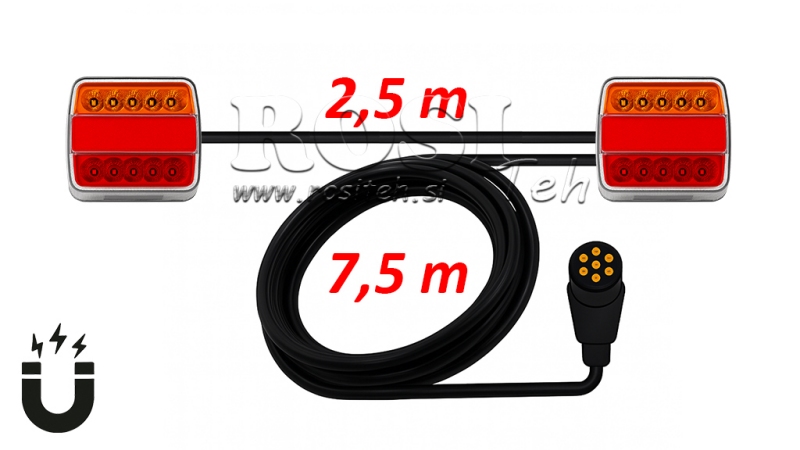 MAGNETISKA LED BAKLYKTOR MED KABEL
