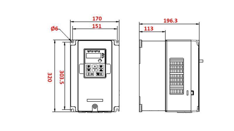 FREQUENZUMRICHTER - INVERTER 3ph 7,5kW GD20-7R5G-4-EU