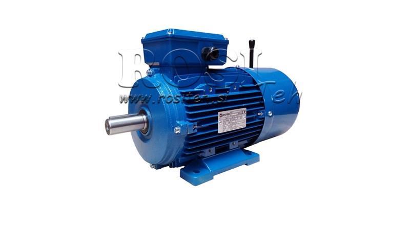 4kW-ELEKTRISK MOTOR MED BREMS MSH100L3-4 4_1420rpm 3Faser fødder-B3