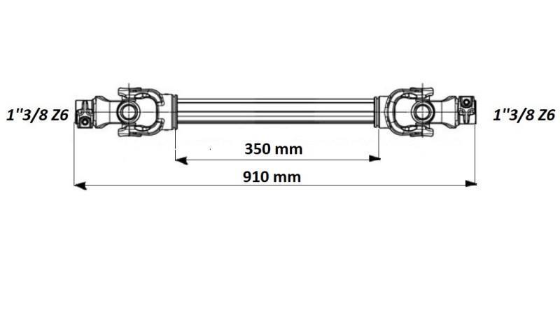 ECO KARDAN 910mm 30-75PS MIT FREIEM FLUSSANSCHLUSS - Abmessungen