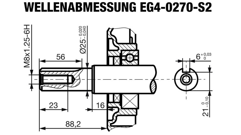 gasoline engine EG4-270cc-6,56kW-8,92HP-3.600rpm-H-KW25x88.2-hand start