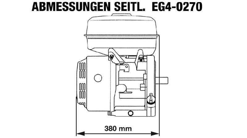 BENZINMOTOR EG4-270cc-6,56kW-8,92HP-3.600 U/min-H-KW25x88.2-manueller start