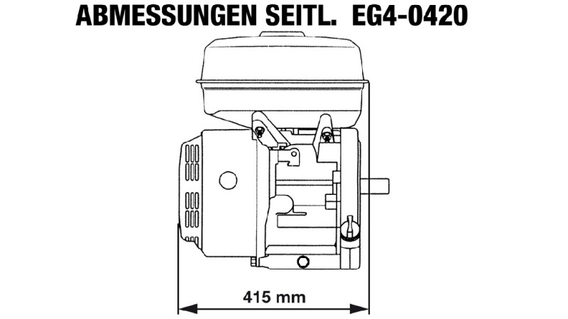 BENZINSKI MOTOR EG4-420cc-9,6kW-13,1HP-3.600 U/min-H-KW25x88.5-RUČNI POGON