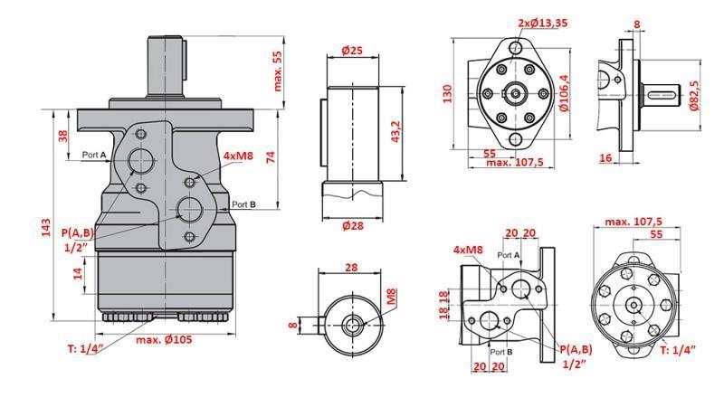 HYDRAULIC MOTOR MR 80