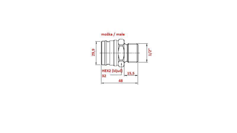 QUICK COUPLER FOR BRAKES - MALE 1/2