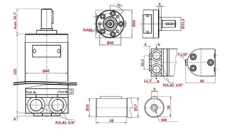 HIDRAULIKUS MOTOR MM 8 -side