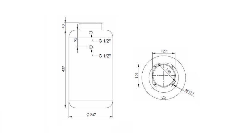 REZERVOAR KOVINSKI ROLL PP 20 LITER HORZONTAL-VERTICAL-dimenzije