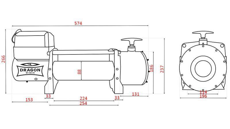 24 V ELEKTROMOS CSÖRLŐ DWT 16000 HD - 7257 kg