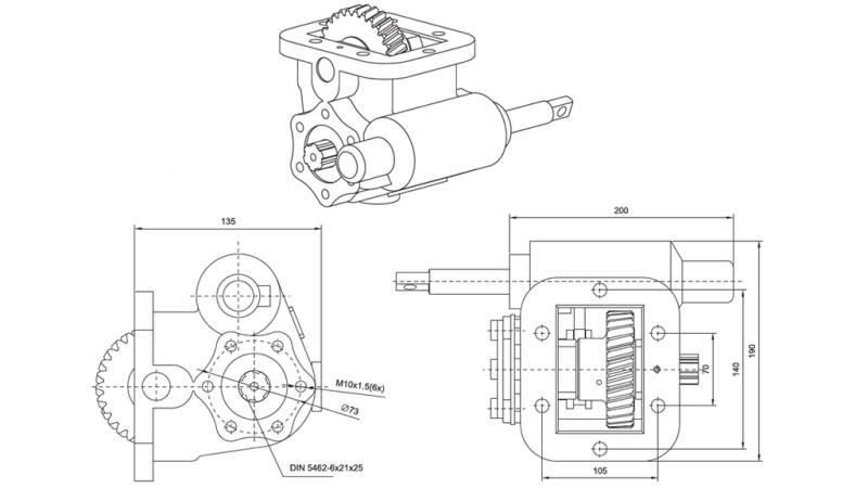 UKAPČALICA ZA HIDRAULIČNO PUMPU - ZF- MB 800 SIDE