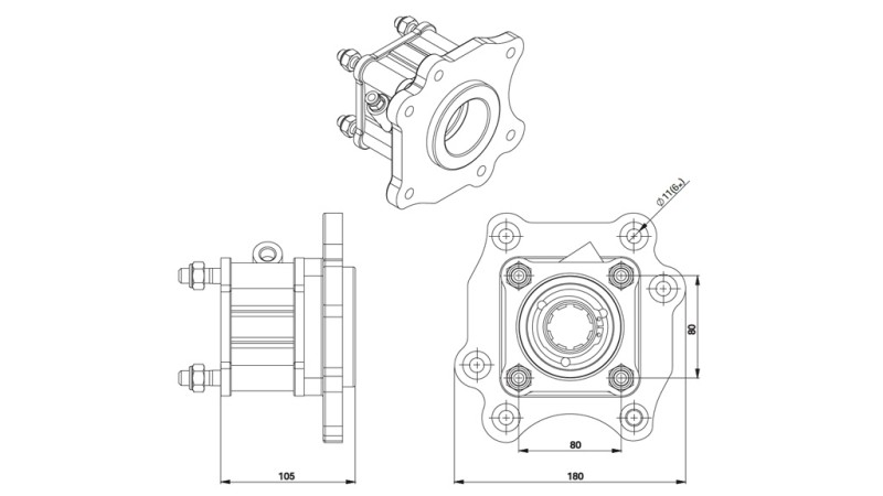 UKAPČALICA ZA HIDRAULIČNO PUMPU - MERCEDES ATEGO-1  - 6 HOLES