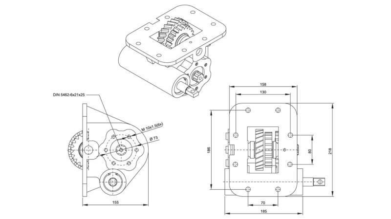 HIDRAULIKUS SZÍVATTYÚ SEGÉDHAJTÁS - ISUZU MOZ 06 MEHANIC