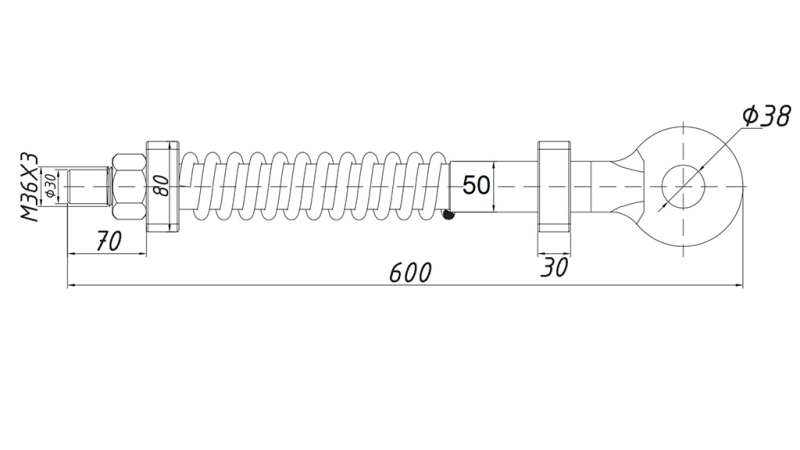 OKRETNJA KUKA ZA VUCENJE S OPREMOM Φ50 7,500KG