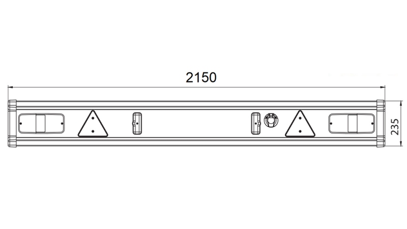 PARAGOLPES DE REMOLQUE MODELO TÜV CON LUCES 2150MM