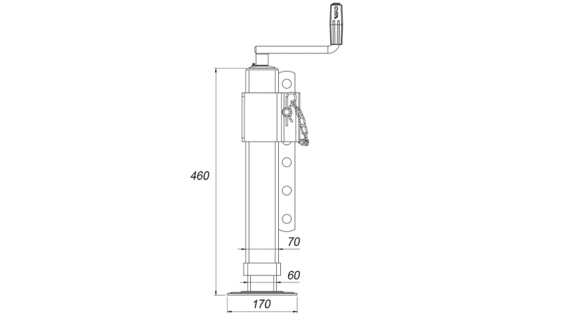 VERSTELLBARE GESTÜTZTE BEIN 320mm - 1.000kg