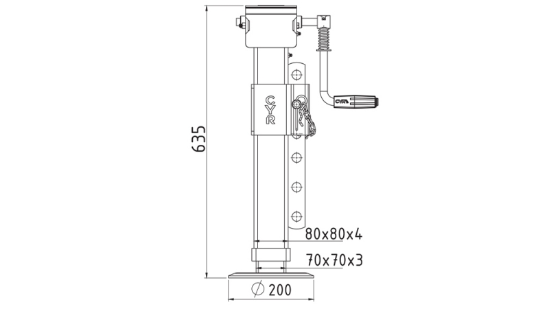 VERSTELLBARE GEWINDESUPPORTBEINE 380mm - 4.000kg