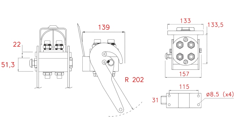 ACOPLAMIENTO MULTI-FASTER 4 VÍAS BSP 3/8 PARTE FIJA