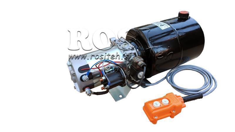 MINI HYDRAULIKAGGREGAT 24V DC - 2,2kW = 2,1cc - 8 lit - Einfachwirkende Funktion (Metallgehause)