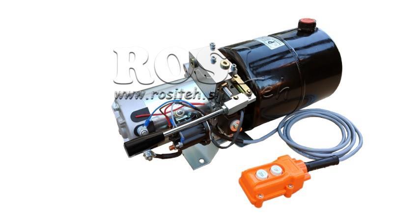 MINI HYDRAULIKAGGREGAT 24V DC - 2,2kW = 2,1cc - 8 lit - Einfachwirkende Funktion MIT HANDPUMPE