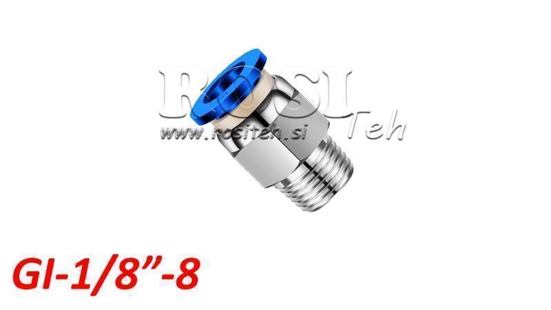 CONECTOR RETO DE PLUG PNEUMÁTICO TPA COM ROSCA GI-018-8