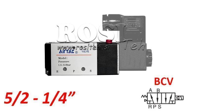 PNEUMATISCHES ELEKTRISCHES VENTIL 5/2 MONOSTABIL 1/4 PRT-0552-BCV