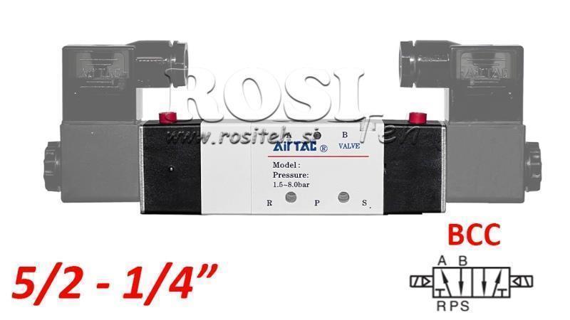 PNEUMATINIS ELEKTRO VALVAS 5/2 BISTABILUS 1/4 PRT-0552-BCC