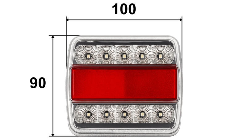 LED BAKLJUS FÖR VAGN KOMBINATION 4 FUNKTIONER 12V VIT