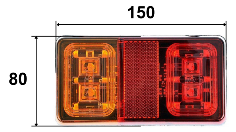 LED BAKLJUS 3 FUNKTIONER 12V-24V KOMBINERAD
