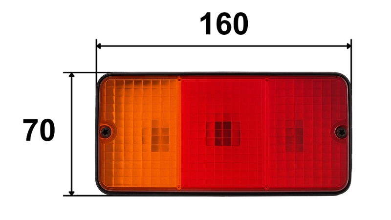 BAK REKTANGULÄR LAMPA 3 POSITIONER