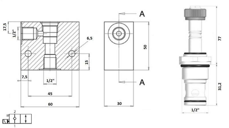 2 WAY VALVE 1/2 (NC) 12V - 60lit