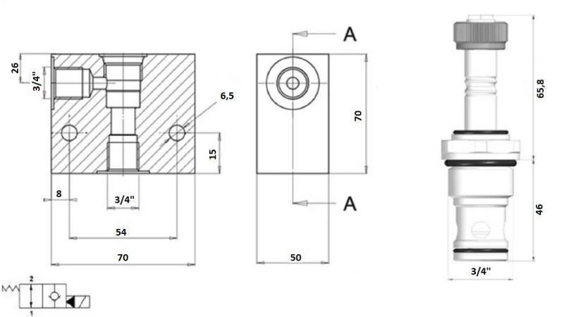 2 WAY VALVE 3/4 (NO) 24V - 120lit