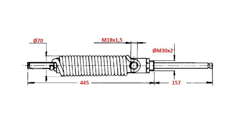 ENKEL-VERKENDE HYDRAULISK SYLINDER FOR Å ÅPNE TANKLUKE 5''