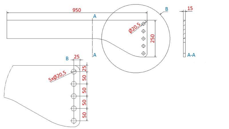 UNIVERZALNI TRAKTORSKI NOSAČI (950mm) ČELNE HIDRAULIKE ZA TRAKTOR 1500kg