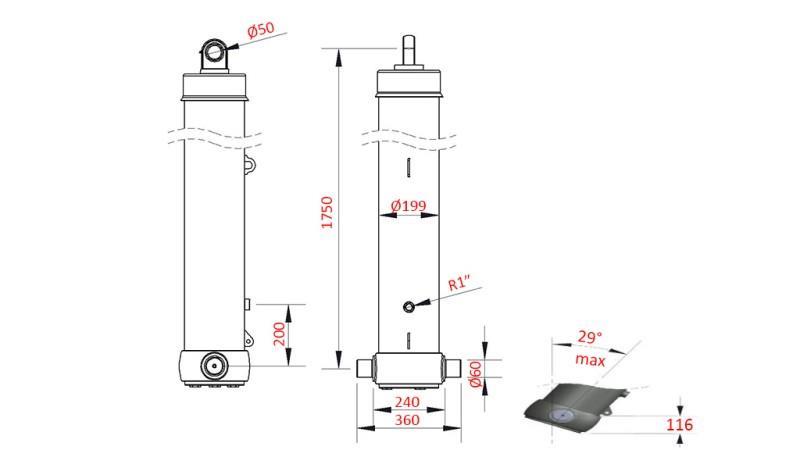 TELESZKÓPUS HENGER PÓTKOCSI BILLENŐHÖZ 5-FOKOZAT LOKET-7100mm 42 tonna