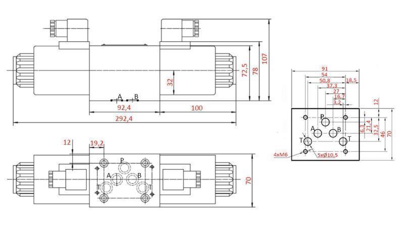 HYDRAULIC ELECTROMAGNETIC VALVE KV-4/3 CETOP 5 12/24/230V N1