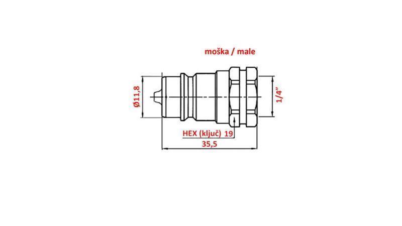 SCHNELLKUPPLUNG TRAKTOR MÄNNLICH 1/4