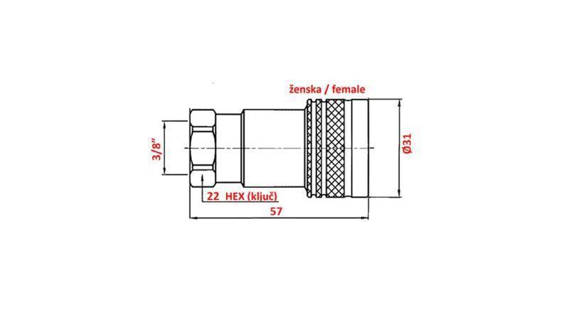 QUICK COUPLER TRACTOR FEMALE 3/8