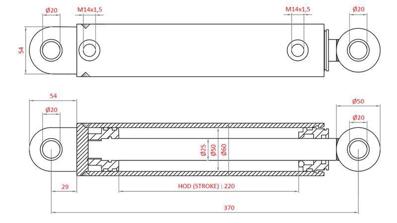 HYDRAULICKÝ VALEC RIADENIA FIAT-NEW HOLLAND OEM-87521950, 47582858